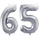 ZESTAW BALONY 65 URODZINY SREBRNY 65 ROCZNICA ŚLUBU NIEBIESKI 100 CM