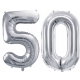 ZESTAW BALONY 50 URODZINY SREBRNY 50 ROCZNICA ŚLUBU NIEBIESKI 100 CM