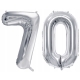 ZESTAW BALONY 70 URODZINY SREBRNY 70 ROCZNICA ŚLUBU NIEBIESKI 100 CM