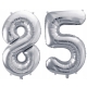 ZESTAW BALONY 85 URODZINY SREBRNY 85 ROCZNICA ŚLUBU NIEBIESKI 100 CM