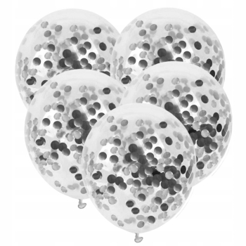 ZESTAW BALONY 6 URODZINY SREBRNY 6 ROCZNICA ŚLUBU NIEBIESKI 100 CM