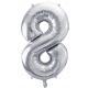 ZESTAW BALONY 8 URODZINY SREBRNY 8 ROCZNICA ŚLUBU NIEBIESKI 100 CM