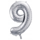 ZESTAW BALONY 9 URODZINY SREBRNY 9 ROCZNICA ŚLUBU NIEBIESKI 100 CM
