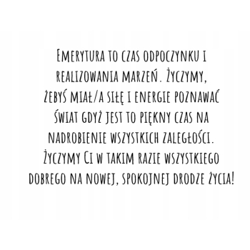 Kartka dla emeryta na prezent emerytura emerytki podróż Z ŻYCZENIAMI