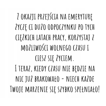 Kartka dla emeryta na prezent emerytura emerytki buty kwiaty Z ŻYCZENIAMI