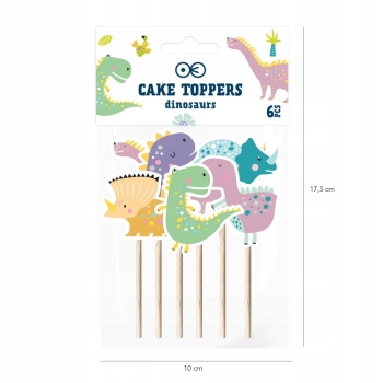 Topper Toppery Na Tort Muffinki Dinozaury 6 sztuk