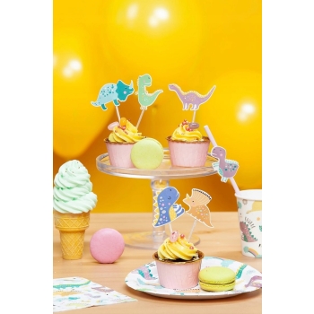 Topper Toppery Na Tort Muffinki Dinozaury 6 sztuk
