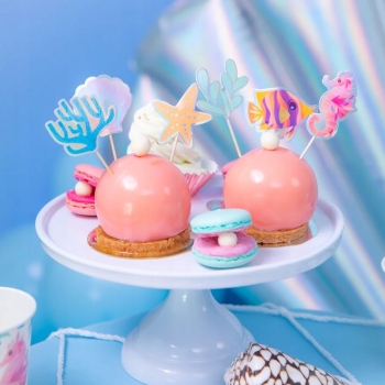 Toppery na ciasto PartyPal 6 sztuk ocean na babeczki