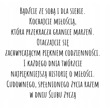 Kartka ślubna na ślub wesele z młodą parą prezent w dniu ślubu Z ŻYCZENIAMI