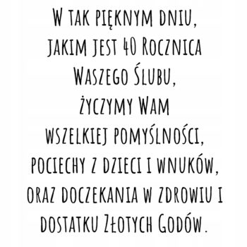 Kartka na 40 rocznicę ślubu kwiaty rocznica ślubu jubileusz Z ŻYCZENIAMI