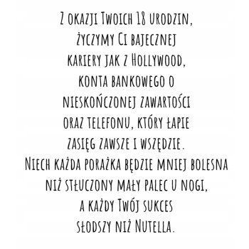 Kartka na 18 urodziny osiemnastkę urodzinowa z liczbą koń Z ŻYCZENIAMI