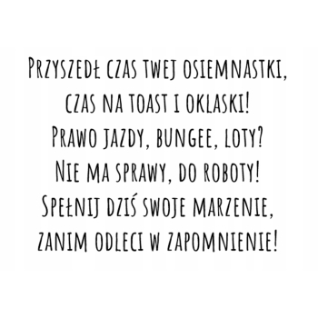 Kartka na 18 urodziny urodzinowa muzyka dla chłopaka cytat Z ŻYCZENIAMI