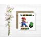 Kartka okolicznościowa na 9 urodziny dla dzieci SUPER MARIO Z ŻYCZENIAMI