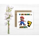 Kartka okolicznościowa na 7 urodziny dla dzieci SUPER MARIO Z ŻYCZENIAMI