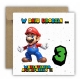 Kartka okolicznościowa na 3 urodziny dla dzieci SUPER MARIO Z ŻYCZENIAMI