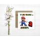 Kartka okolicznościowa na 2 urodziny dla dzieci SUPER MARIO Z ŻYCZENIAMI