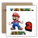 Kartka okolicznościowa na 2 urodziny dla dzieci SUPER MARIO Z ŻYCZENIAMI