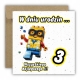 Kartka okolicznościowa na 3 urodziny dla dzieci LEGO Z ŻYCZENIAMI