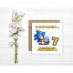 Kartka na 7 urodziny dla dzieci Sonic X jeż czapeczka torcik Z ŻYCZENIAMI