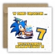 Kartka na 7 urodziny dla dzieci Sonic X jeż czapeczka torcik Z ŻYCZENIAMI