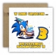 Kartka na 3 urodziny dla dzieci Sonic X jeż czapeczka torcik Z ŻYCZENIAMI