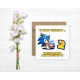 Kartka na 2 urodziny dla dzieci Sonic X jeż czapeczka torcik Z ŻYCZENIAMI