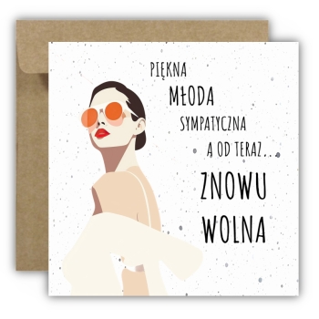 Kartka rozwodowa z okazji rozwodu rozwód dla niej piękna młoda znowu wolna