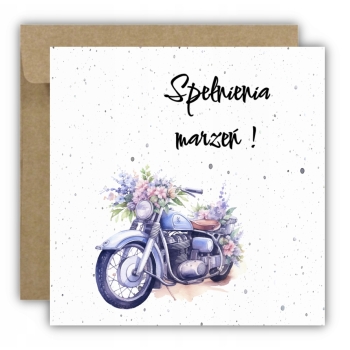 Kartka okolicznościowa na urodziny URODZINOWA Spełnienia marzeń motor