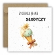 Kartka okolicznościowa na urodziny URODZINOWA życzenia pełne słodyczy lody