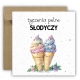 Kartka okolicznościowa na urodziny URODZINOWA życzenia pełne słodyczy rożki