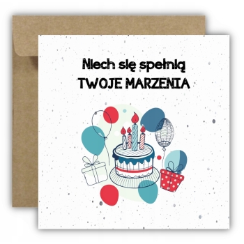 Kartka okolicznościowa na urodziny URODZINOWA niech spełnią twoje marzenia