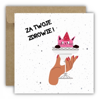 Kartka okolicznościowa na urodziny URODZINOWA za Twoje zdrowie kieliszek