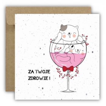 Kartka okolicznościowa na urodziny URODZINOWA za Twoje zdrowie kieliszek