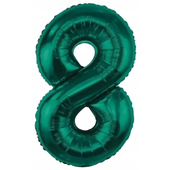 ZESTAW BALONY 8 URODZINY ZIELONY BUTELKOWA ZIELEŃ 8 ROCZNICA ŚLUBU 100 CM