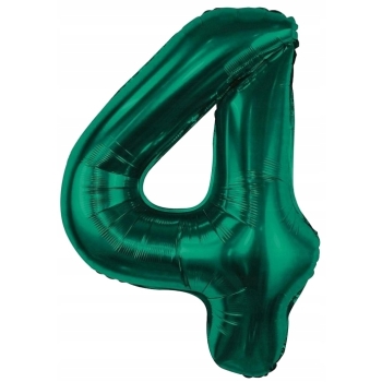 ZESTAW BALONY 4 URODZINY ZIELONY BUTELKOWA ZIELEŃ 4 ROCZNICA ŚLUBU 100 CM