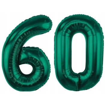 ZESTAW BALONY 60 URODZINY ZIELONY BUTELKOWA ZIELEŃ 60 ROCZNICA ŚLUBU 100 CM