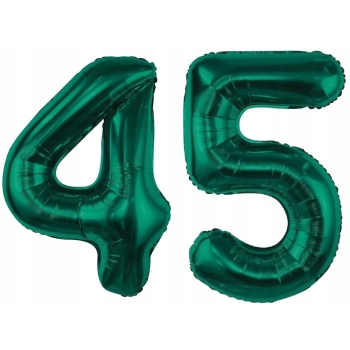 ZESTAW BALONY 45 URODZINY ZIELONY BUTELKOWA ZIELEŃ 45 ROCZNICA ŚLUBU 100 CM
