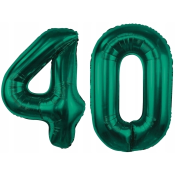 ZESTAW BALONY 40 URODZINY ZIELONY BUTELKOWA ZIELEŃ 40 ROCZNICA ŚLUBU 100 CM