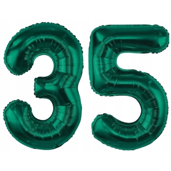 ZESTAW BALONY 35 URODZINY ZIELONY BUTELKOWA ZIELEŃ 35 ROCZNICA ŚLUBU 100 CM
