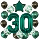 ZESTAW BALONY 30 URODZINY ZIELONY BUTELKOWA ZIELEŃ 30 ROCZNICA ŚLUBU 100 CM