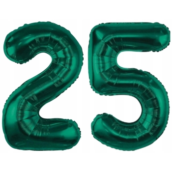 ZESTAW BALONY 25 URODZINY ZIELONY BUTELKOWA ZIELEŃ 25 ROCZNICA ŚLUBU 100 CM