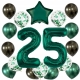 ZESTAW BALONY 25 URODZINY ZIELONY BUTELKOWA ZIELEŃ 25 ROCZNICA ŚLUBU 100 CM