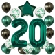 ZESTAW BALONY 20 URODZINY ZIELONY BUTELKOWA ZIELEŃ 20 ROCZNICA ŚLUBU 100 CM