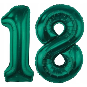 ZESTAW BALONY 18 URODZINY ZIELONY BUTELKOWA ZIELEŃ 18 ROCZNICA ŚLUBU 100 CM