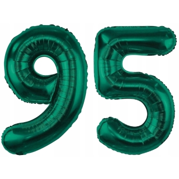 ZESTAW BALONY 95 URODZINY ZIELONY BUTELKOWA ZIELEŃ 95 ROCZNICA ŚLUBU 100 CM