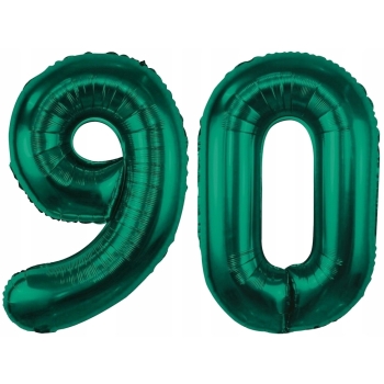 ZESTAW BALONY 90 URODZINY ZIELONY BUTELKOWA ZIELEŃ 90 ROCZNICA ŚLUBU 100 CM