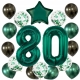 ZESTAW BALONY 80 URODZINY ZIELONY BUTELKOWA ZIELEŃ 80 ROCZNICA ŚLUBU 100 CM