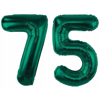 ZESTAW BALONY 75 URODZINY ZIELONY BUTELKOWA ZIELEŃ 75 ROCZNICA ŚLUBU 100 CM