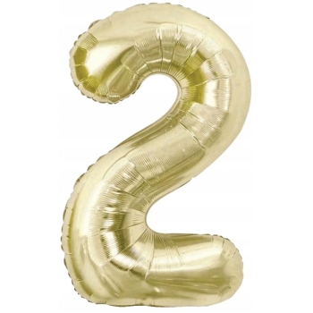 ZESTAW BALONY 2 URODZINY ZŁOTY ZŁOTE SZAMPAŃSKI 2 ROCZNICA ŚLUBU 100 CM
