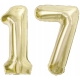 ZESTAW BALONY 17 URODZINY ZŁOTY ZŁOTE SZAMPAŃSKI 17 ROCZNICA ŚLUBU 100 CM